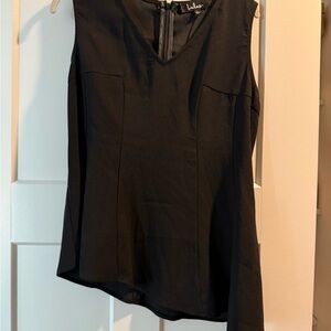 Lulu's Elegant Black V-Neck Blouse